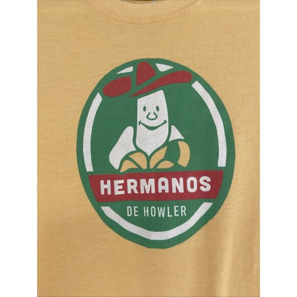 Howler Bros Yellow HERMANOS Banana Graphic Crewneck Tshirt Tee Youth Boy Medium - Picture 2 of 7